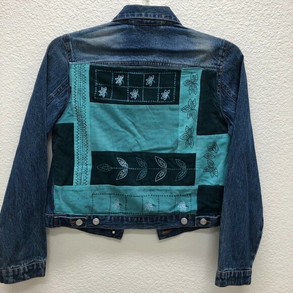Joann Fabrics Junior Medium Jean Jacket Patchwork - Picture 1 of 3